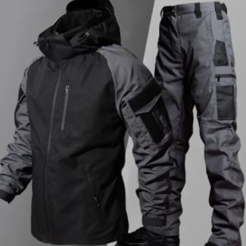 Ensemble de Veste à Capuche Tactique et Pantalon Cargo pour Hommes