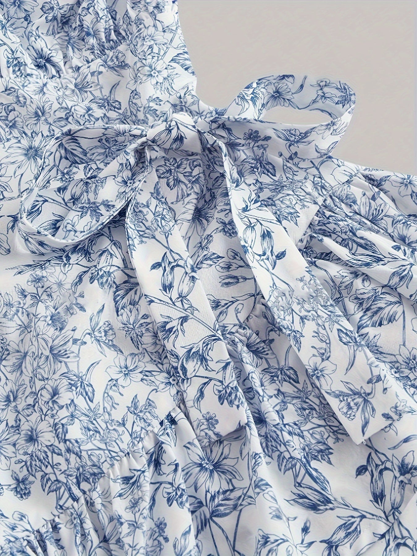 Robe Mini Florale à Col Halter et Empiècement Pour Femme