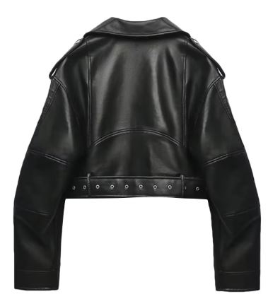 Blouson de motard en cuir noir classique