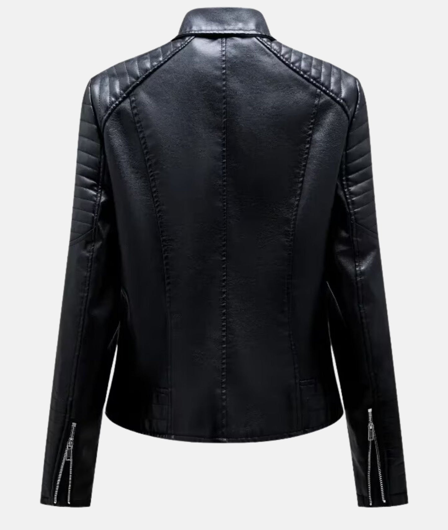 Veste de motard femme chic en cuir synthétique