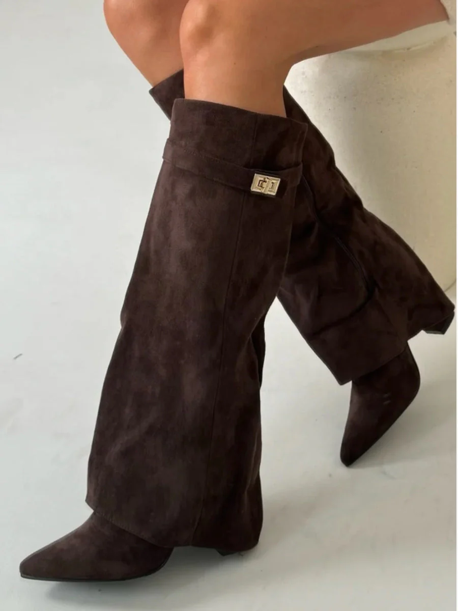 Bottes hautes pliables chic pour femmes