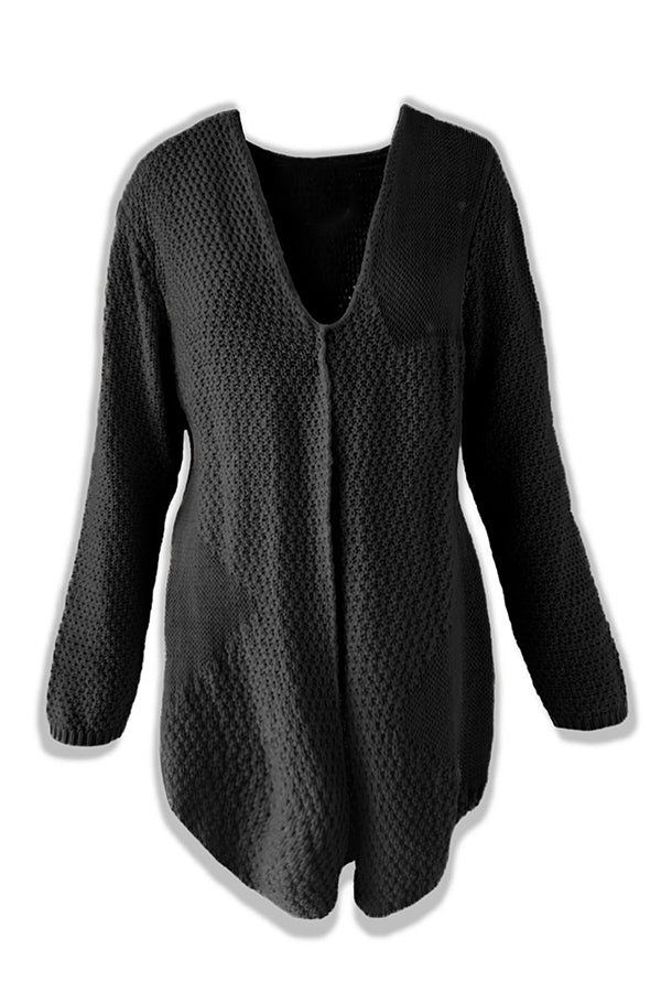 Cardigan en tricot mi-long confortable