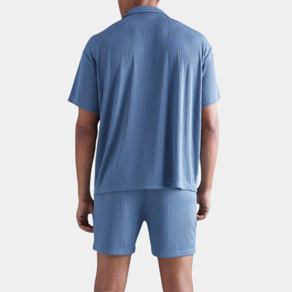 Ensemble Chemise À Manches Courtes Et Short Stylé Homme