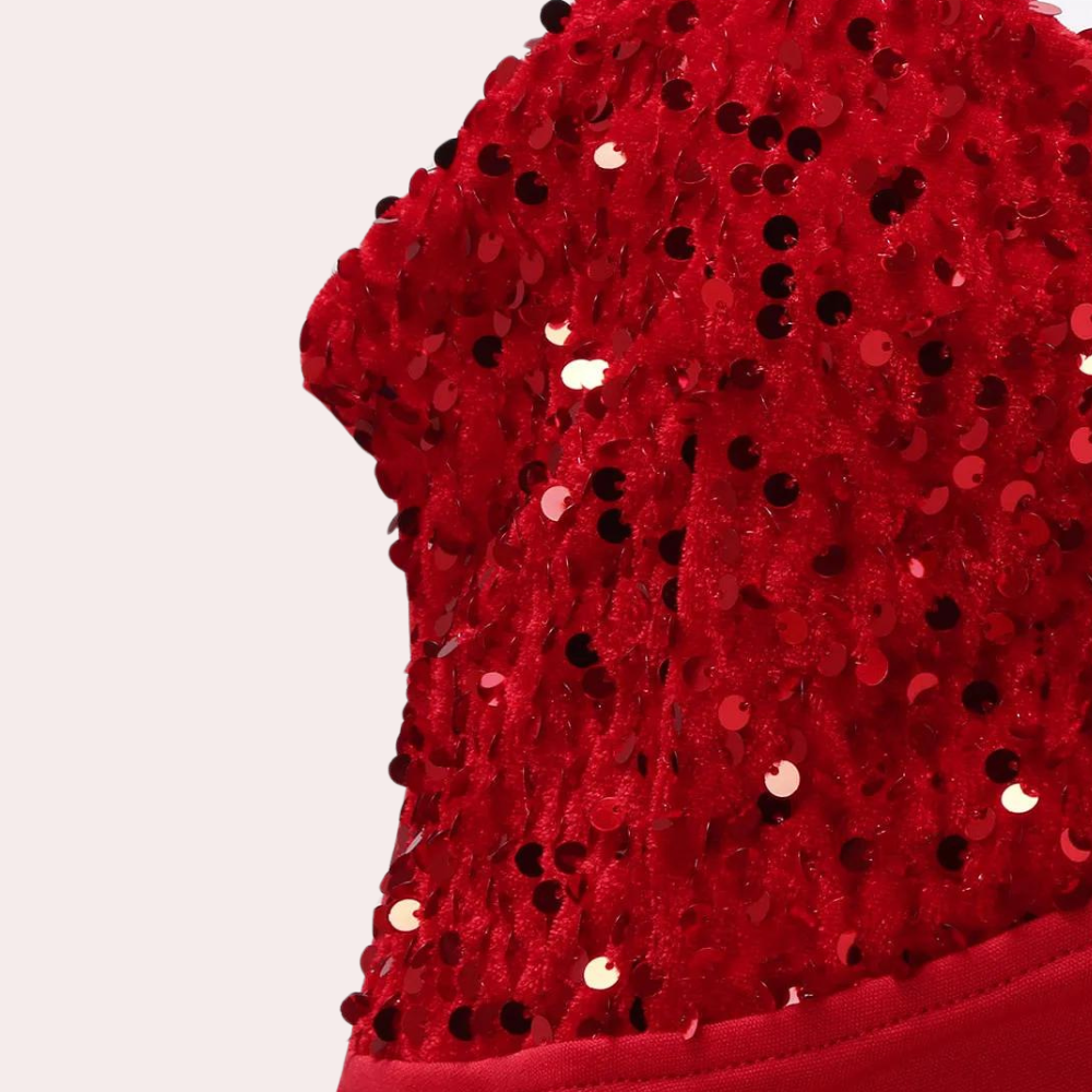 Robe Plissée Asymétrique Sans Manches À Sequins Pour Femme