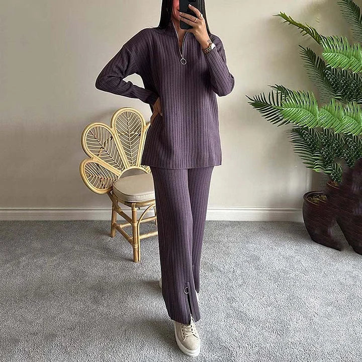 Ensemble Chic Ample en Tricot Pull et Pantalon Femme