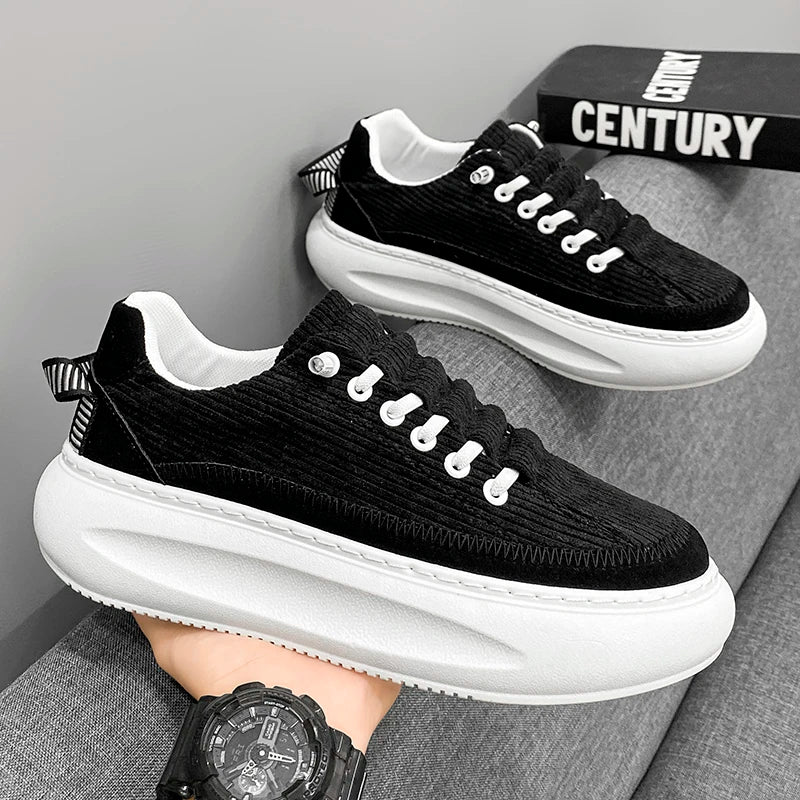 Baskets Confort En Velours Côtelé À Lacets Pour Homme