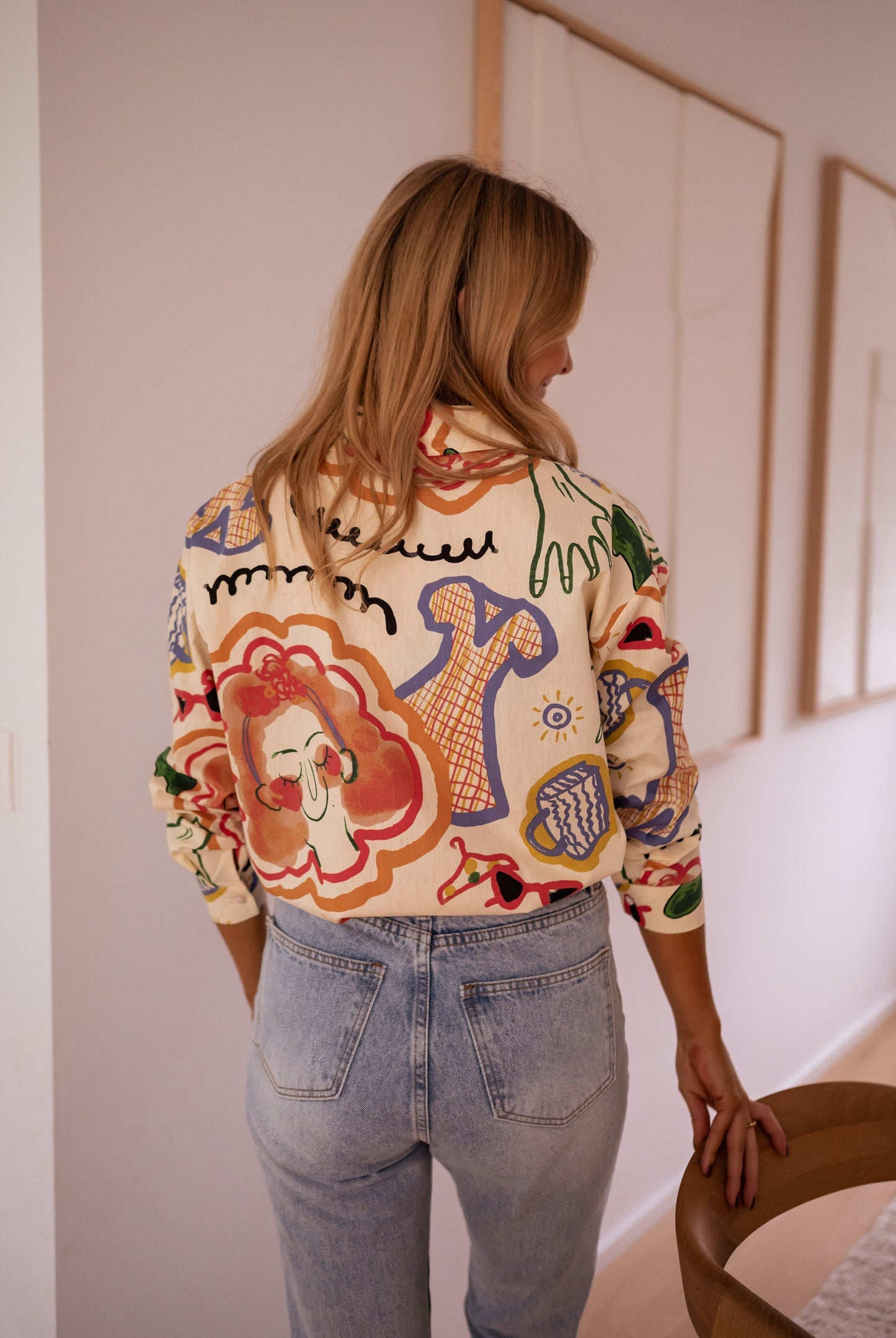 Blouse Chemise Légère à Motifs