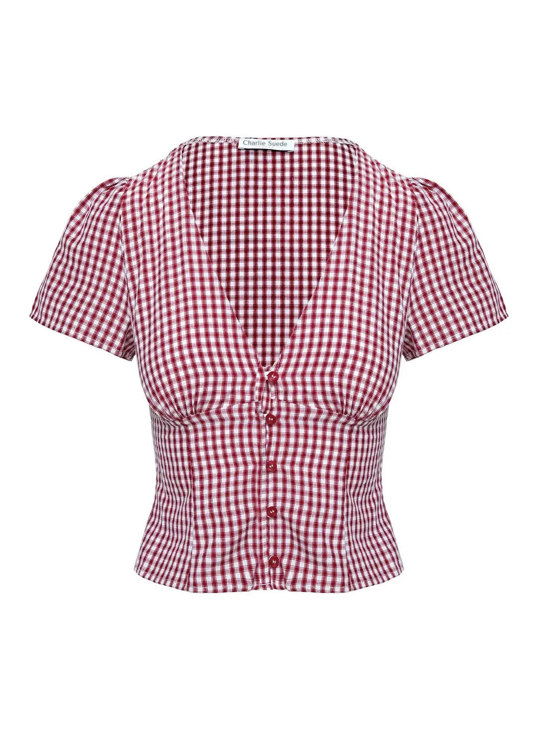 Haut casual léger à carreaux rouges