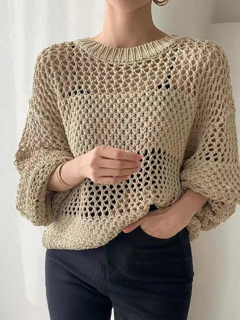 Pull en crochet ajouré respirant pour femmes