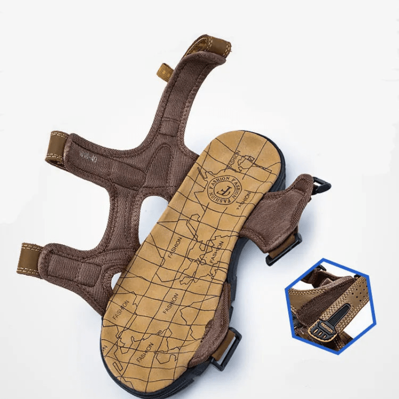 Sandales Plates à Brides Réglables Confortables pour Homme
