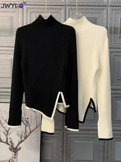 Pull Femme Moderne Stylé Col Montant