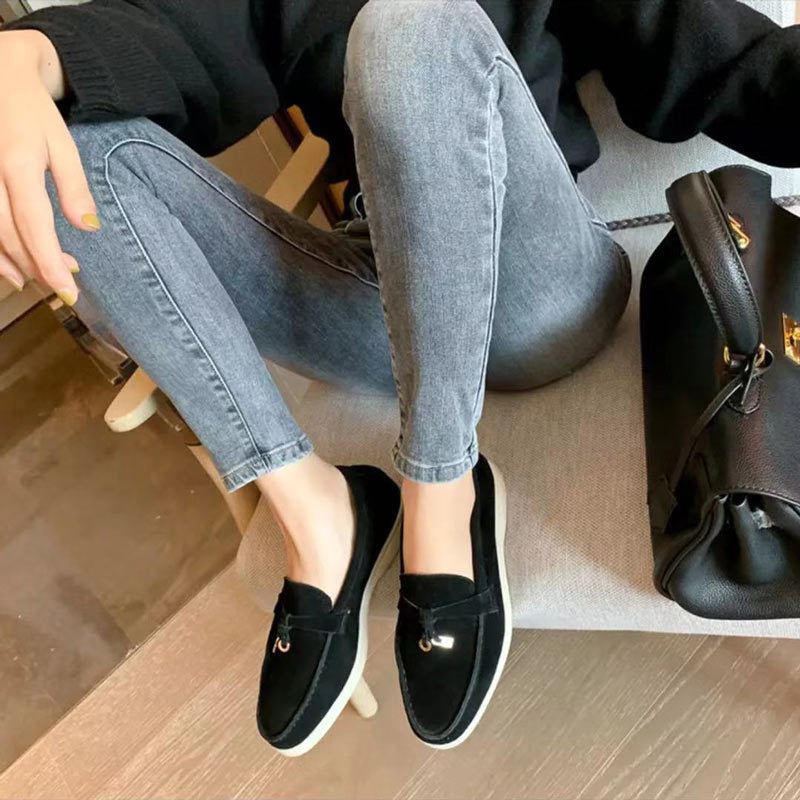 Mocassins en cuir chic avec détail boucle pour femmes