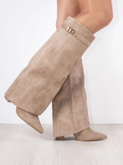 Bottes hautes pliables chic pour femmes