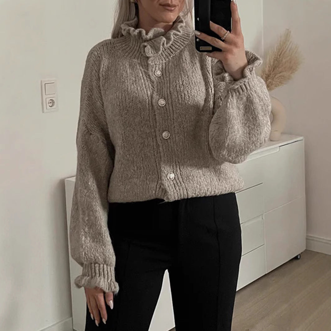 Cardigan boutonné chic pour femme avec col élégant