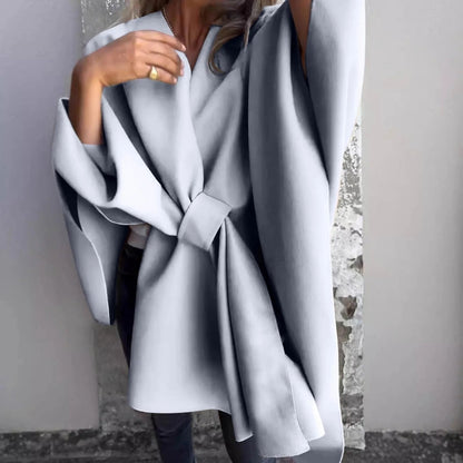 Cardigan long en maille confortable avec manches chauve-souris