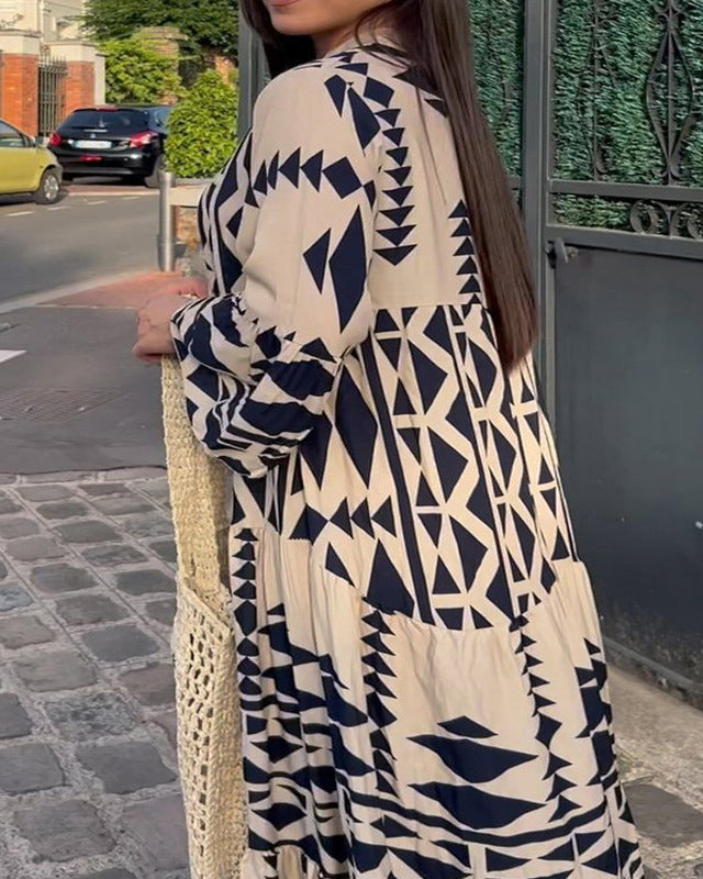 Robe Maxi Longue Femme Chic avec Imprimé