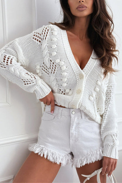 Confortable cardigan en tricot avec boutons