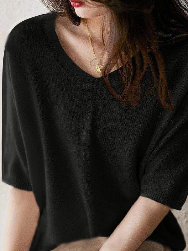 Pull en cachemire doux de luxe col en V pour femmes