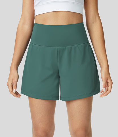 Short de Yoga Taille Haute Poches Doubles Femme