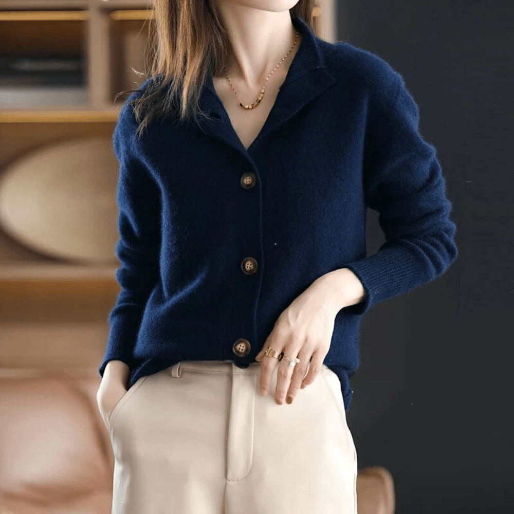 Cardigan en tricot doux et confortable en cachemire