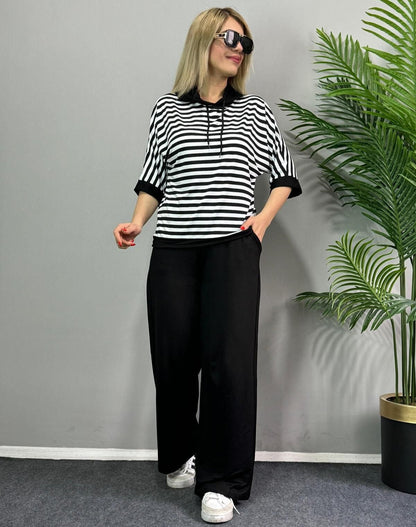 Ensemble Deux Pièces Rayé Chic pour un Style Sans Effort