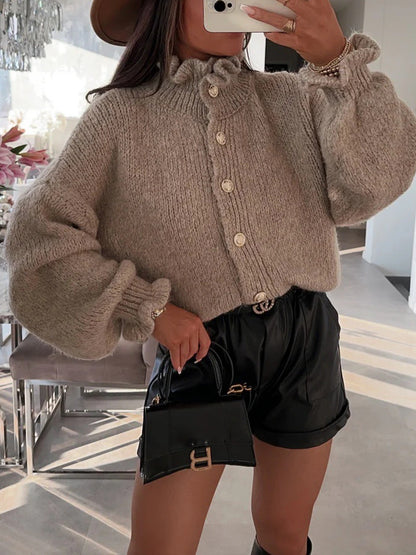Cardigan boutonné chic pour femme avec col élégant