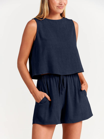 Ensemble Sans Manches À Haut Court Et Short Femmes