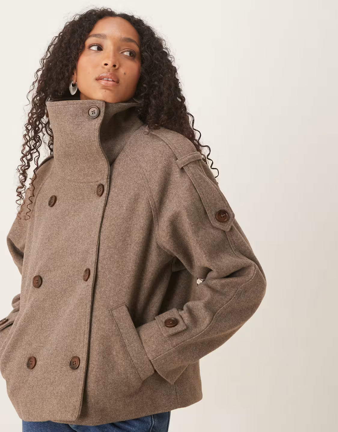 Manteau Péplum en Laine Chic d'Automne