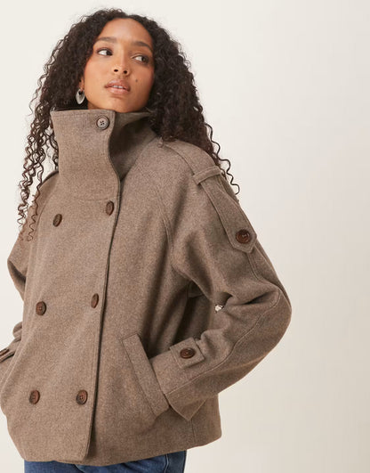 Manteau Péplum en Laine Chic d'Automne