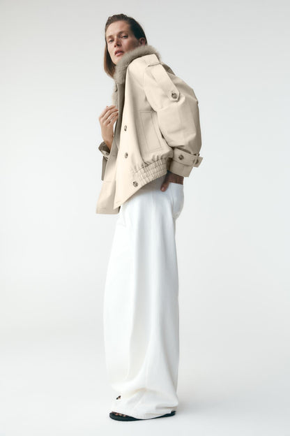 Manteau trapèze chic en fausse fourrure