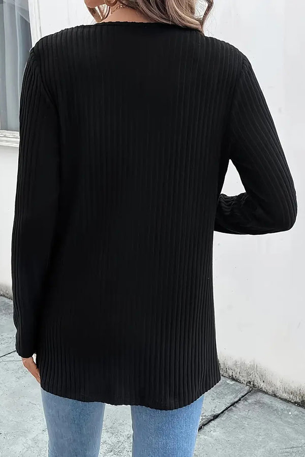 Cardigan à manches longues en maille avec bordure florale bohème