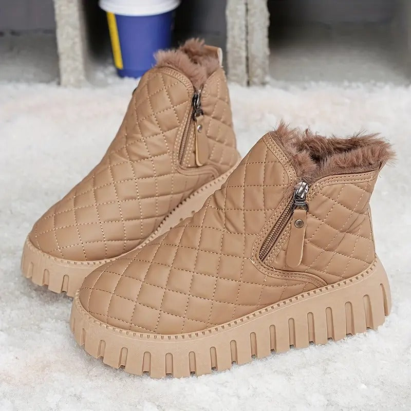 Bottes d'hiver en cuir pour femmes avec soutien orthopédique