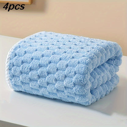 Serviettes de Bain Microfibre Nid d'Abeille Ultra Absorbantes 4pcs