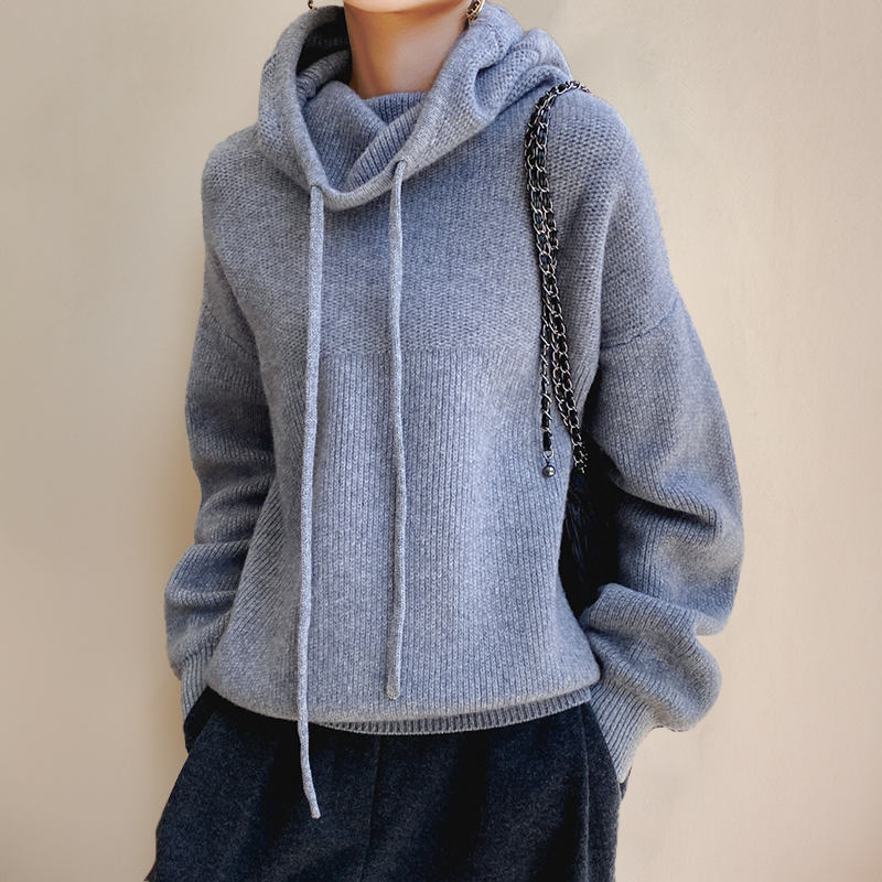 Pull à capuche en maille confortable pour un style décontracté