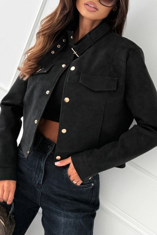 Veste décontractée chic à manches longues avec boutons