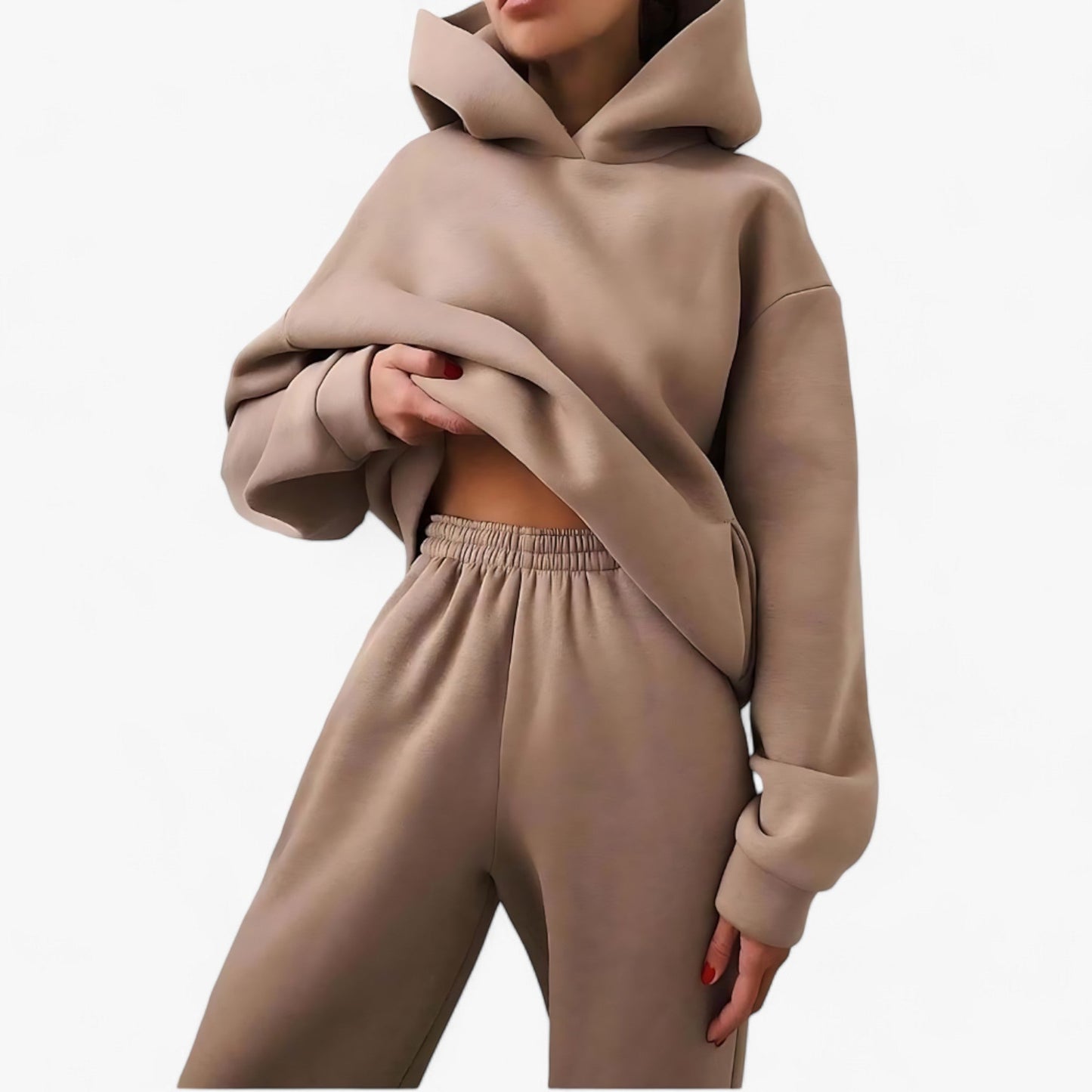 Ensemble de pull à capuche épais pour femme