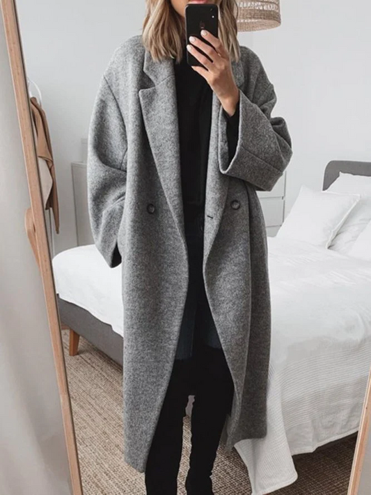 Manteau d’Hiver en Polaire à Large Col Chic pour Femmes