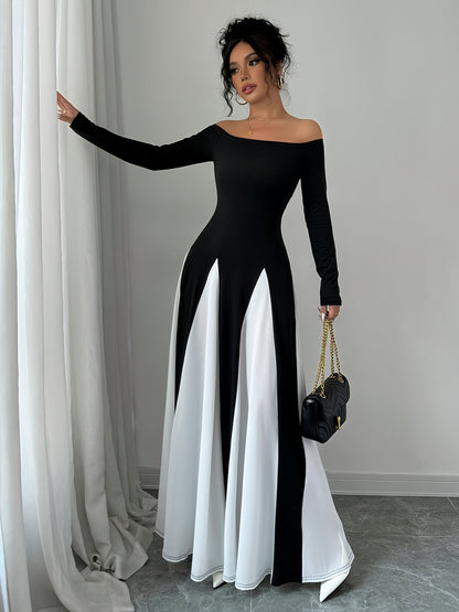 Robe Symphonique Époustouflante Épaules Dénudées Et Manches Longues Pour Femme