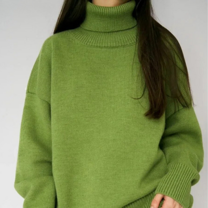 Pull en turtleneck classique oversize pour femmes