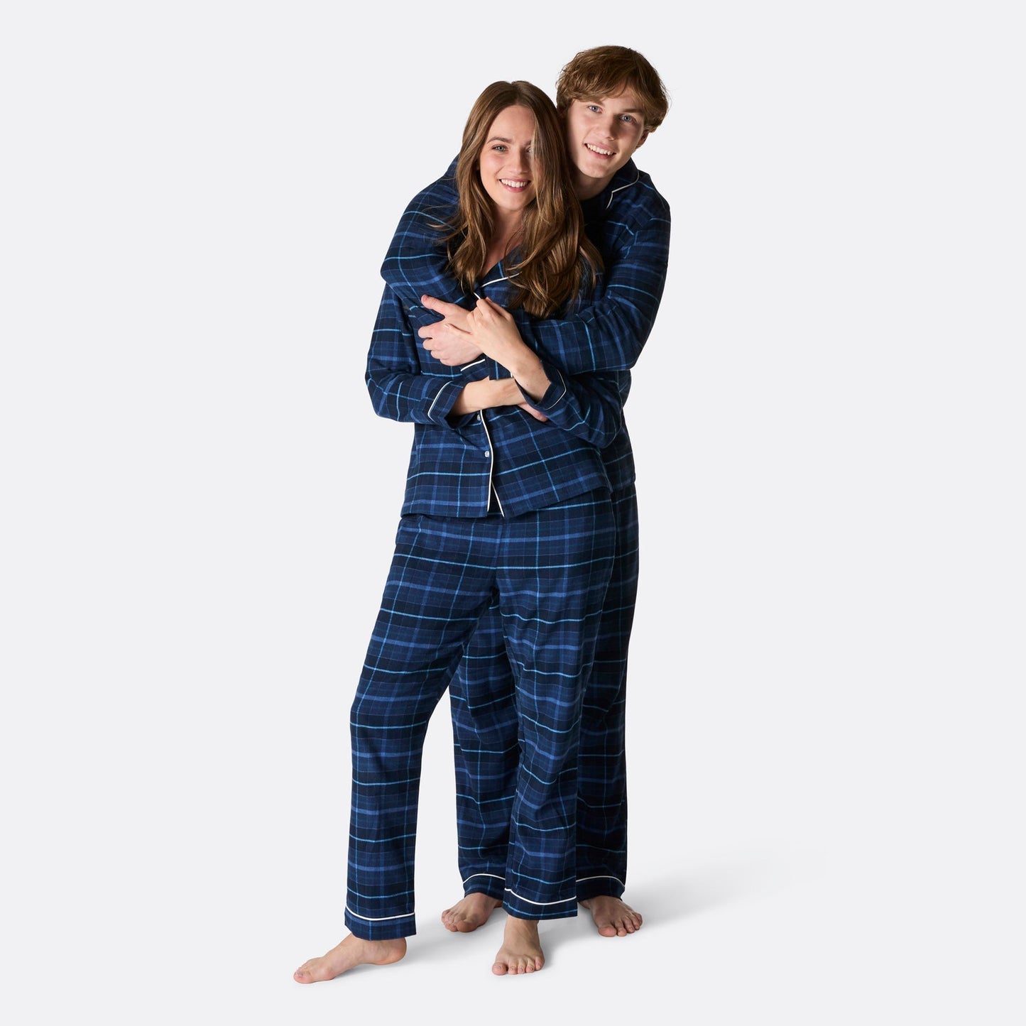 Pyjama de Noël en flanelle bleue confortable pour femmes