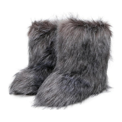 Bottes Rétro Y2K Fluffées Givrées
