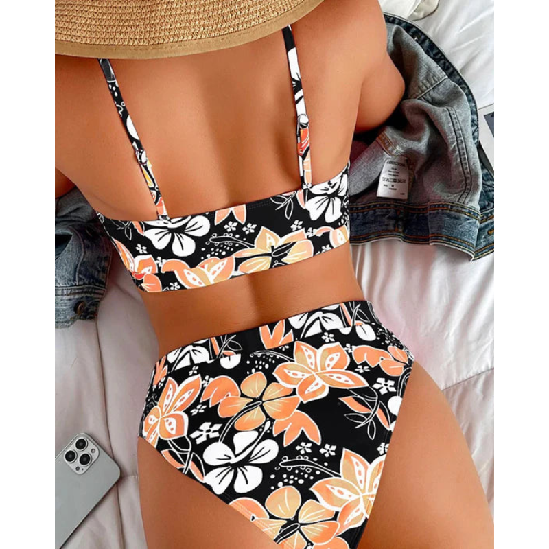 Ensemble Bikini Femme Chic à Motif Fleuri