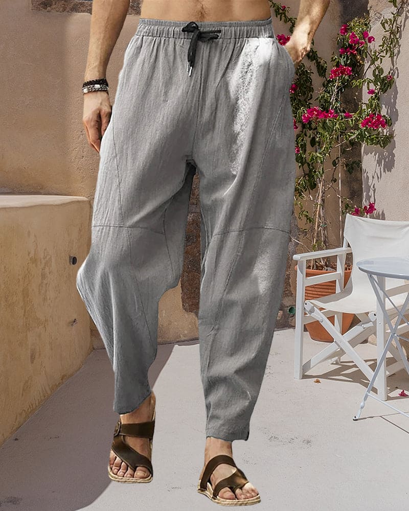 Pantalons Amples en Tissu Aéré Hommes Avec Taille Élastique