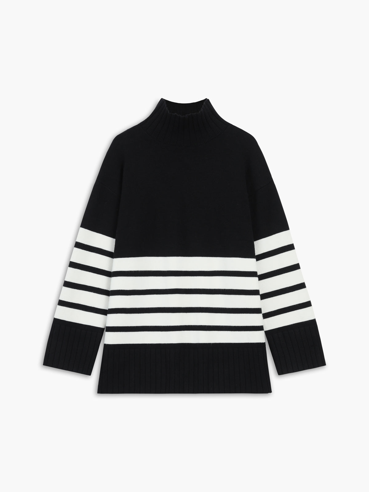 Pull rayé col montant Miss Paris