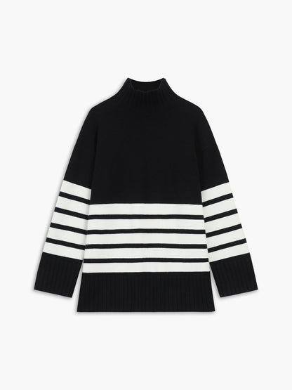 Pull rayé col montant Miss Paris