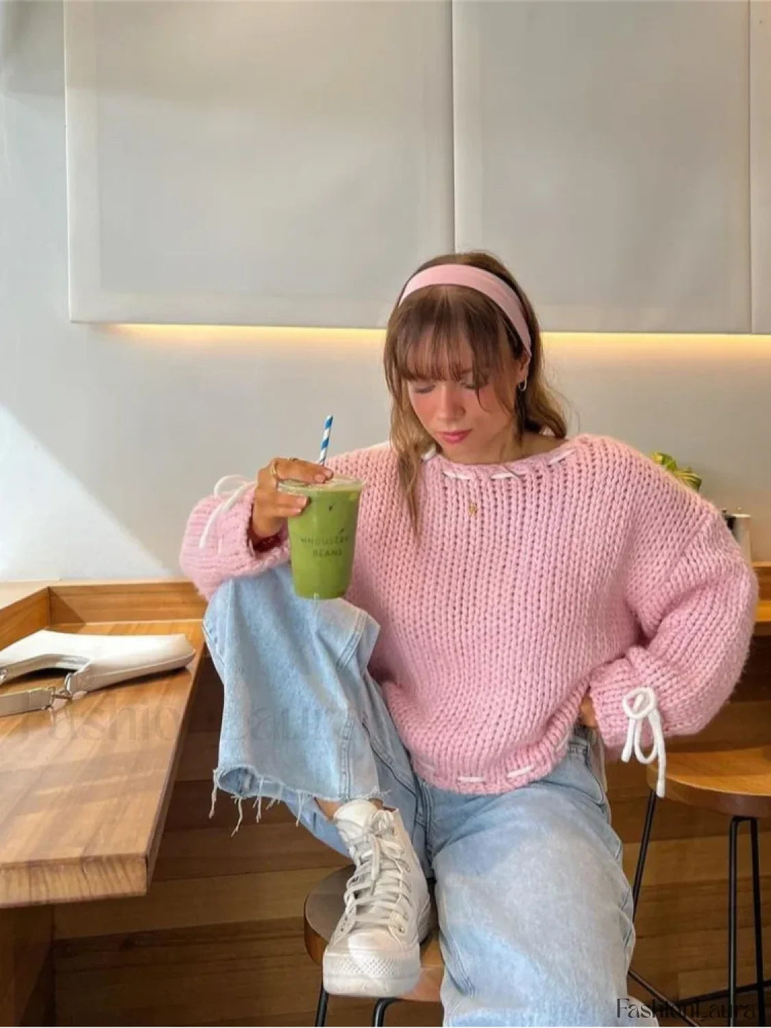 Pull-over en maille confortable avec détails contrastants