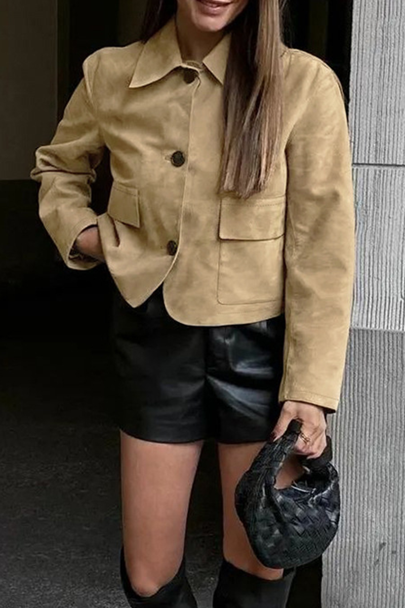 Veste décontractée à boutons avec col rabattu