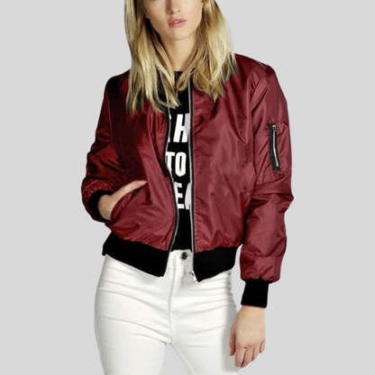 Veste Bomber Chic Femme à Col Rond