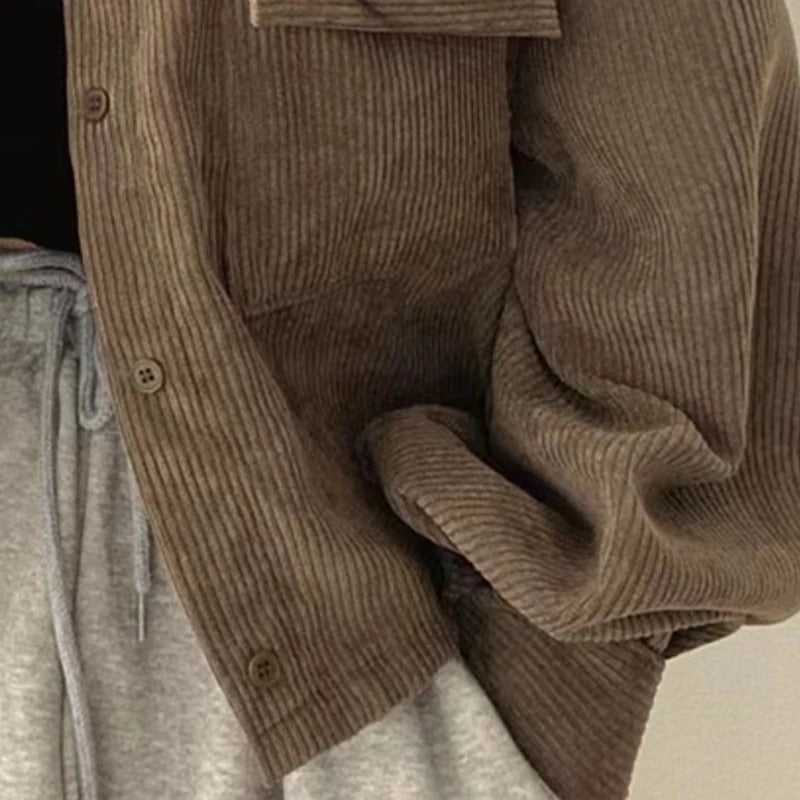 Veste décontractée en velours côtelé confortable pour un style quotidien