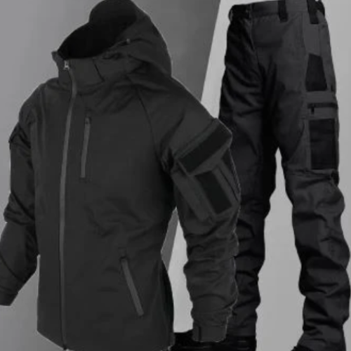 Ensemble de Veste à Capuche Tactique et Pantalon Cargo pour Hommes